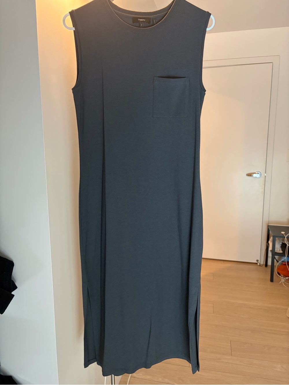 Theory Sleeveless Midi Dress with Pocket